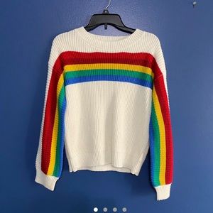 vintage-style rainbow sweater